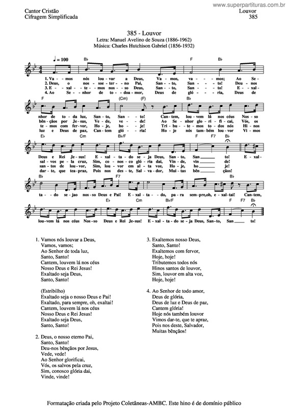 Super Partituras Louvor V Cantor Crist O Cifra