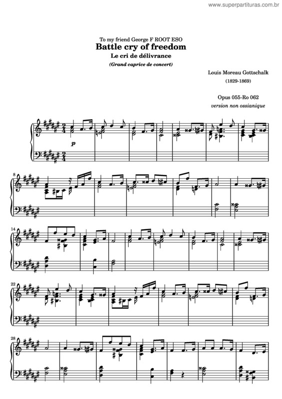 battle cry of freedom piano sheet music