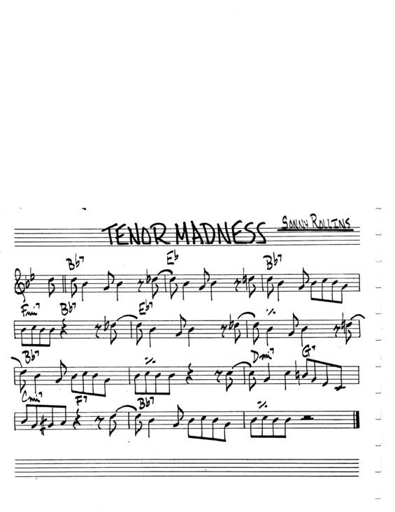 Super Partituras - Tenor Madness V.5 (The Real Book Of Jazz), Com Cifra