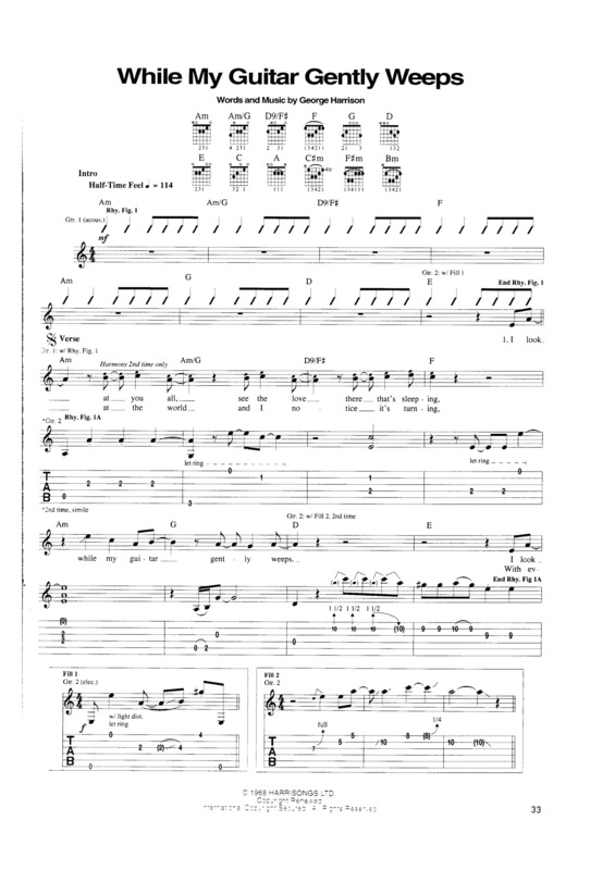 while my guitar gently weeps guitar pro tab download
